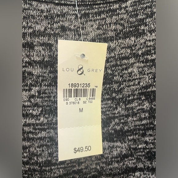 Lou & Grey Loft Dark Gray Marled Spacedye Drop Waist Blouson Tank Dress Size M - Picture 5 of 8